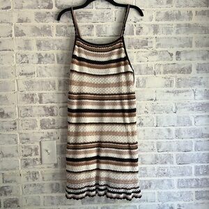 American Eagle Outfitters Women’s Knit Mini Tank Dress Cotton Earthy Boho Sz Med